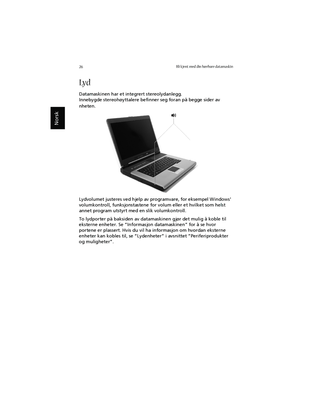 Acer 1660 manual Lyd 