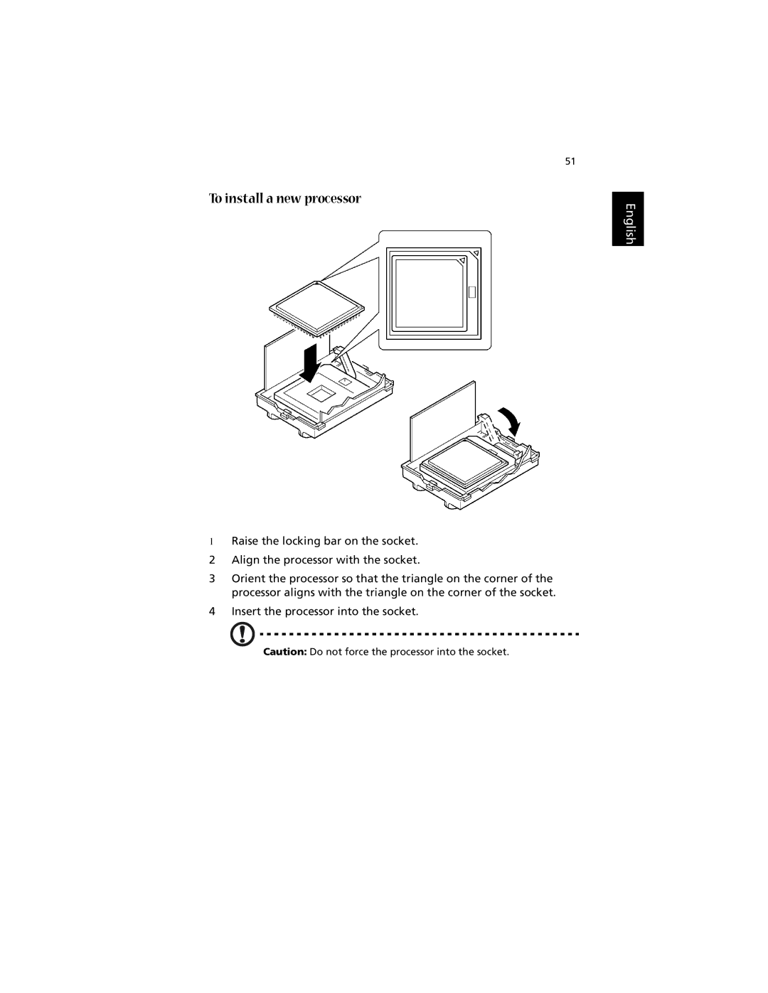 Acer 1700 manual To install a new processor 