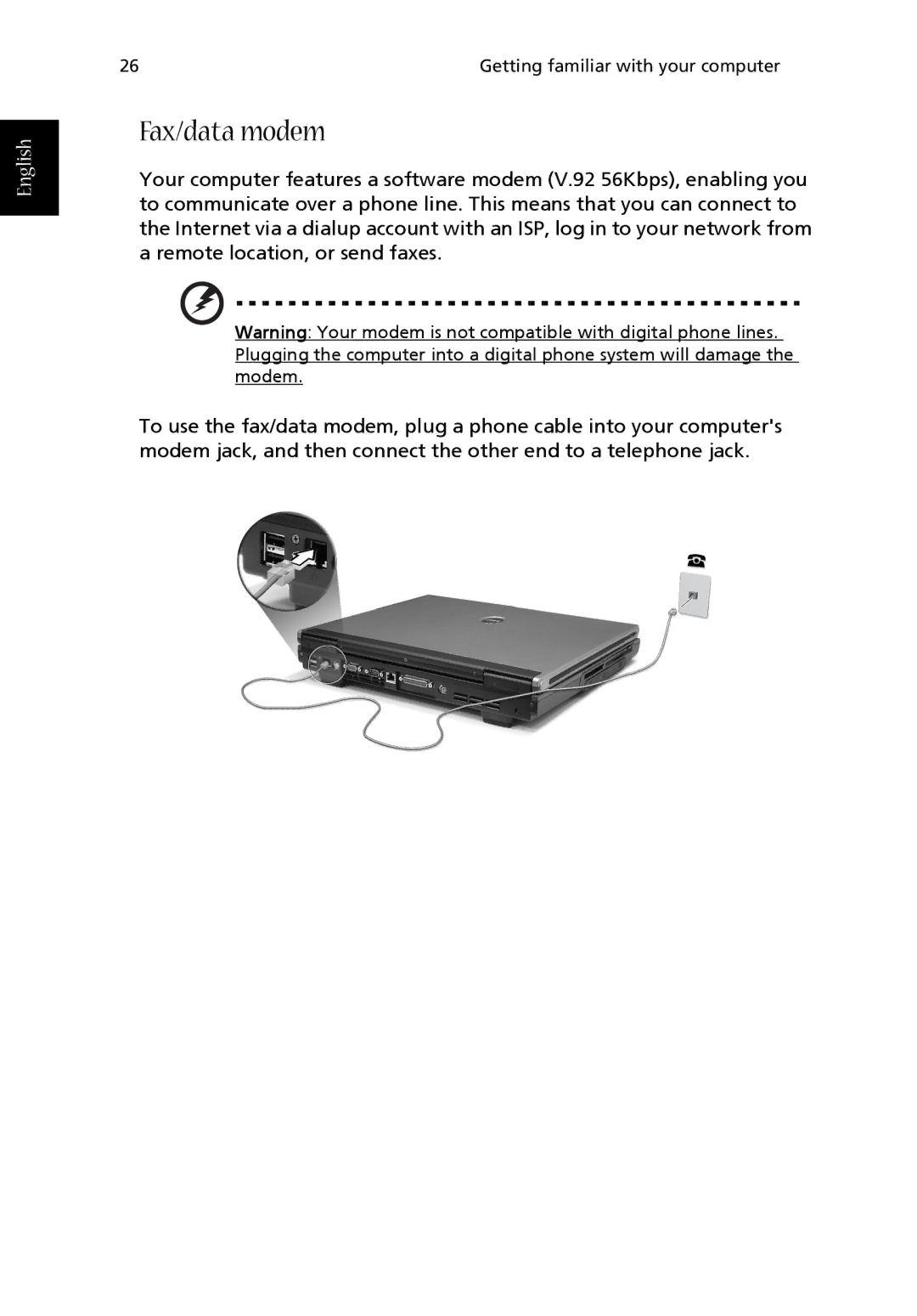 Acer 1710 Series manual Fax/data modem 