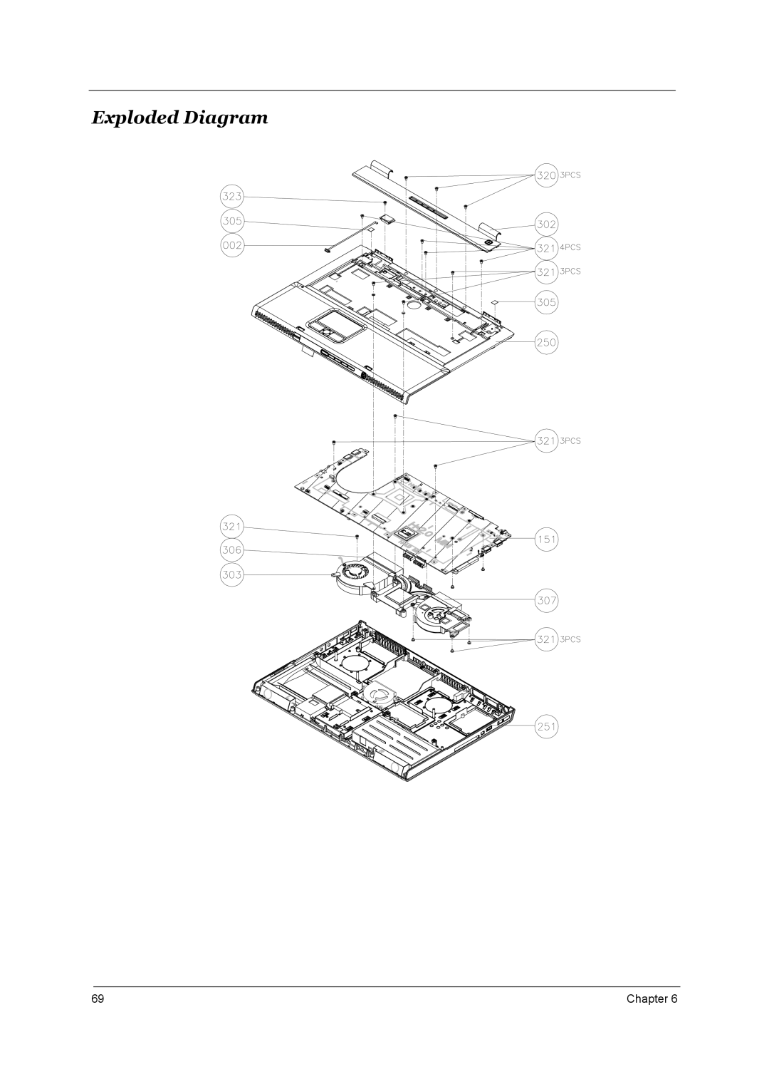 Acer 1800 manual Exploded Diagram 