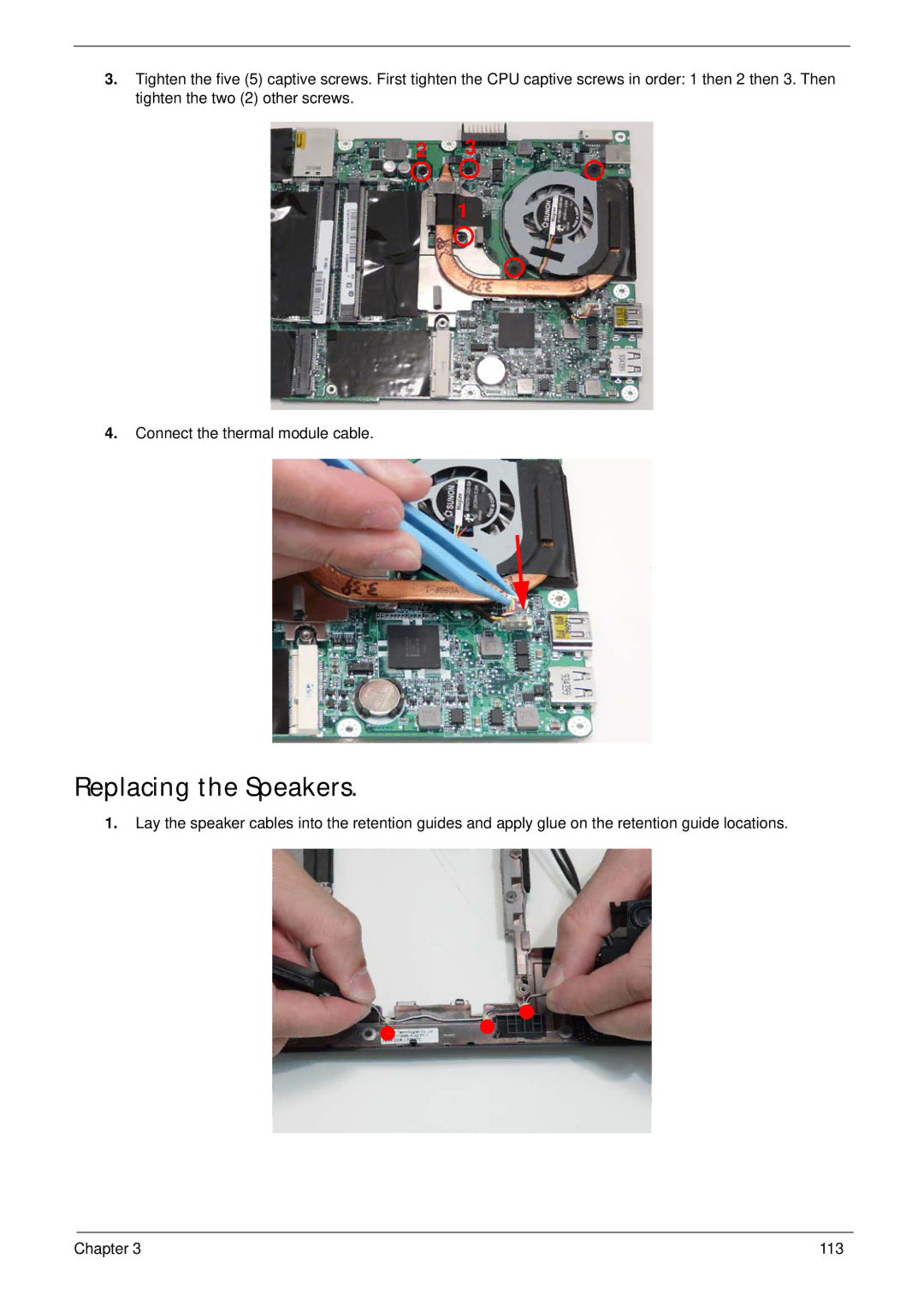 Acer 1820TP manual Replacing the Speakers 