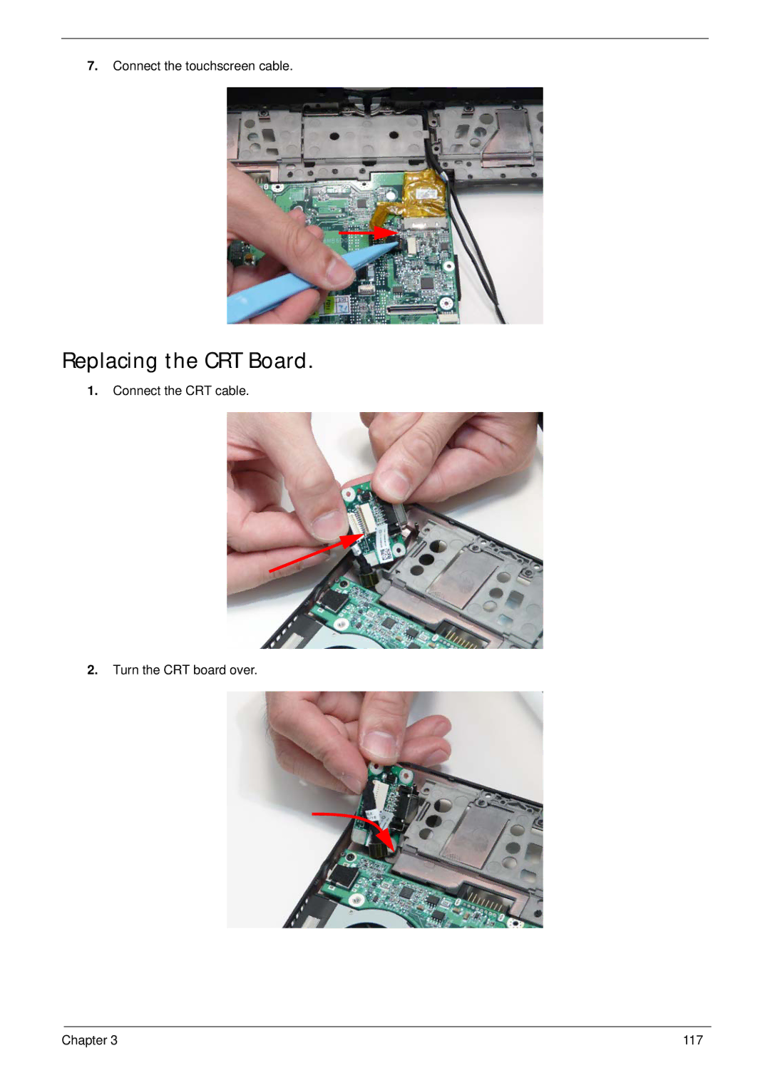 Acer 1820TP manual Replacing the CRT Board 