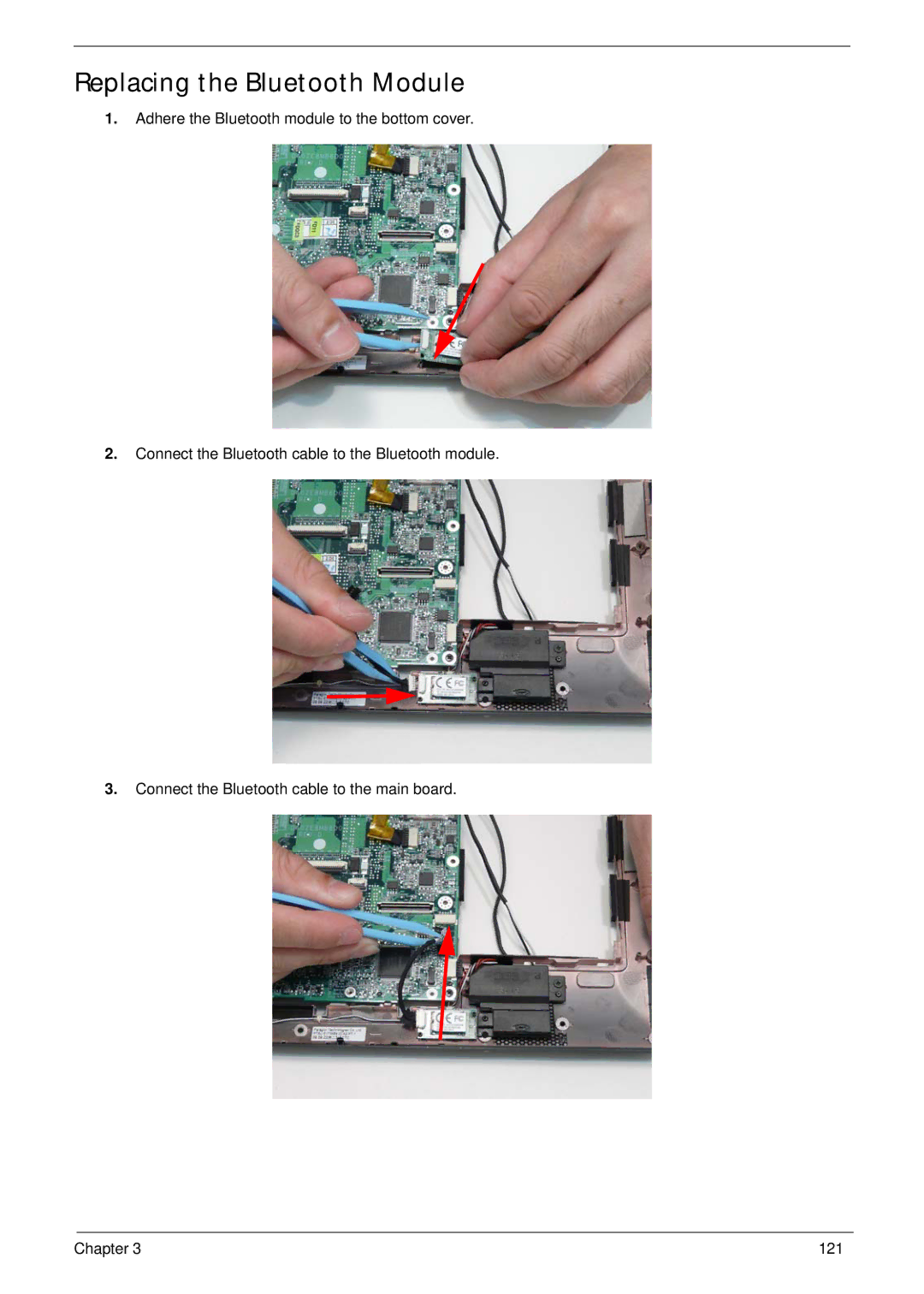 Acer 1820TP manual Replacing the Bluetooth Module 