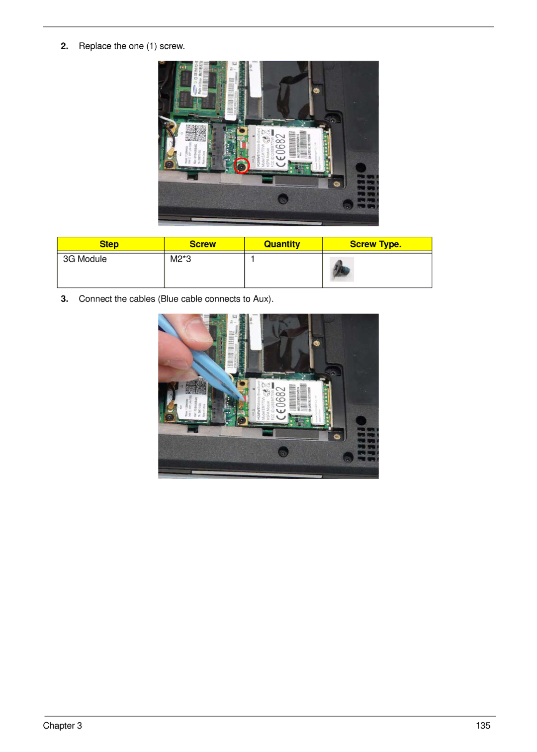 Acer 1820TP manual Connect the cables Blue cable connects to Aux 