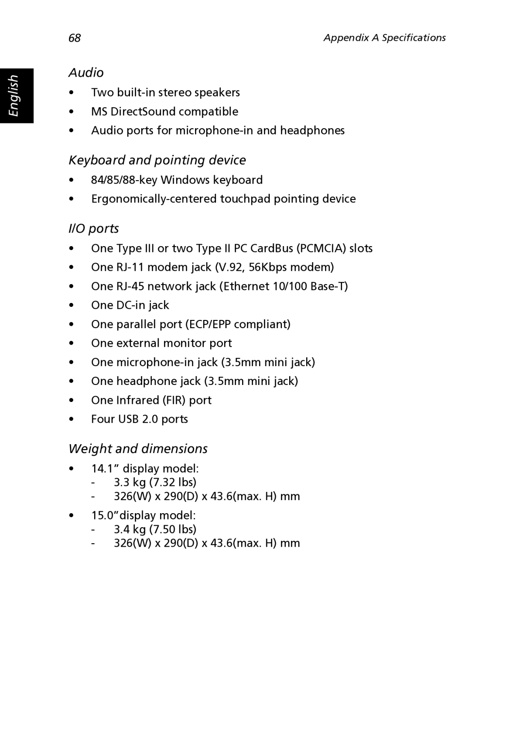 Acer 2000 Series, 2500 Series manual Keyboard and pointing device 