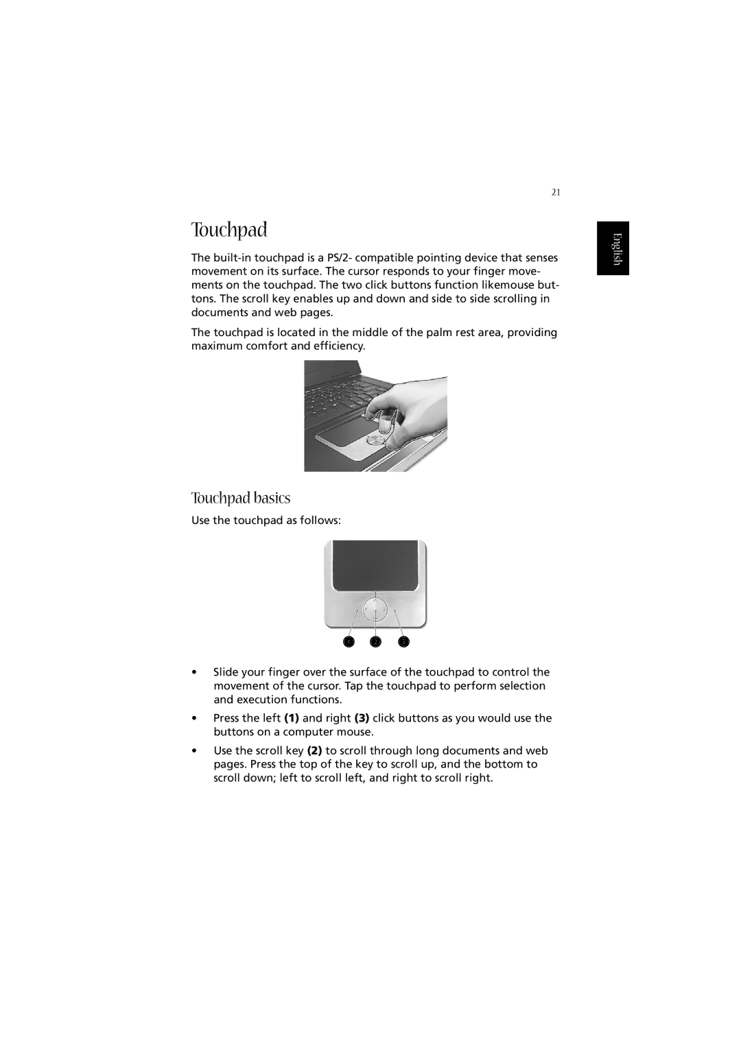 Acer 2010 manual Touchpad basics 