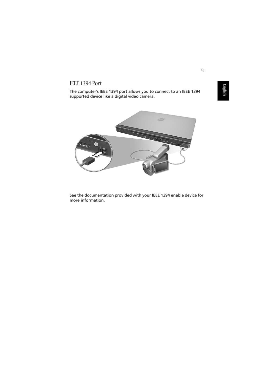 Acer 2020 Series manual Ieee 1394 Port 