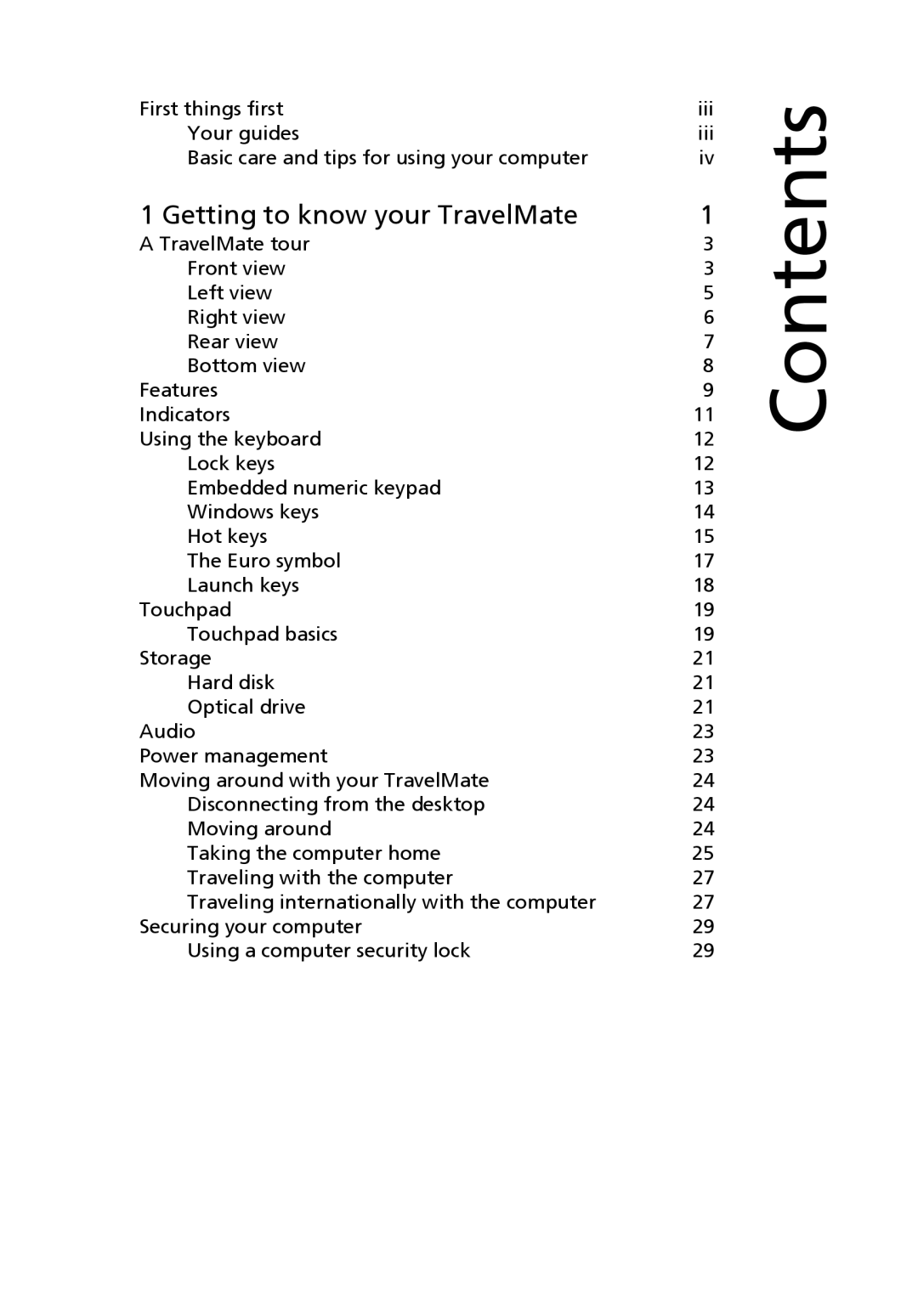 Acer MS2154W, 2100 manual Contents 