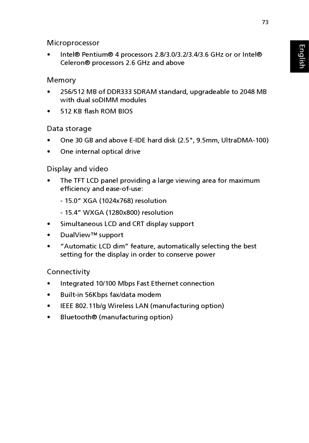 Acer 2700 Series, 2200 Series manual Data storage 