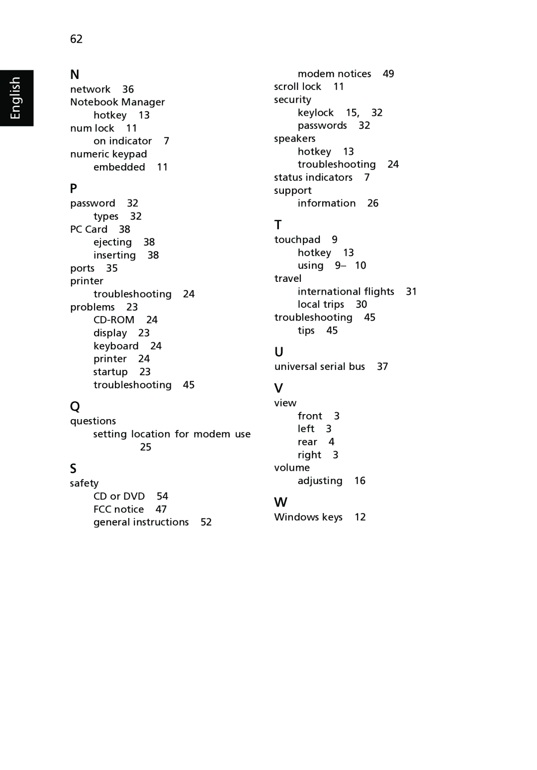 Acer 2310 Series manual English 