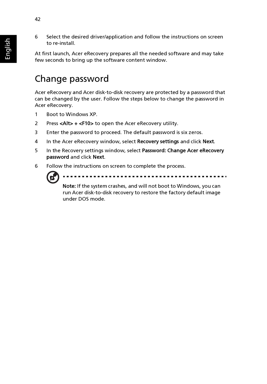 Acer 2400 Series, 3210 Series manual Change password 