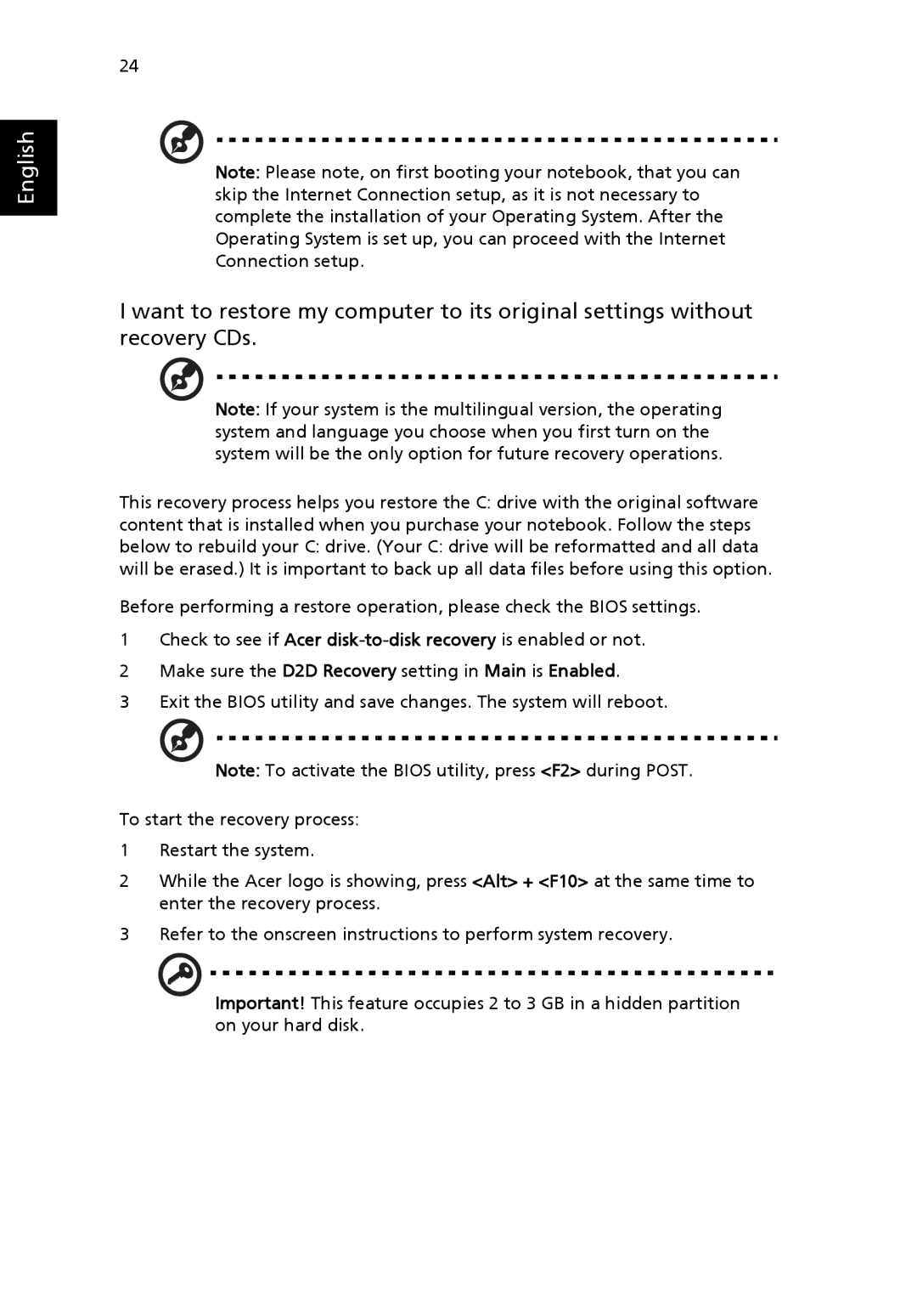 Acer 2410 Series manual English 