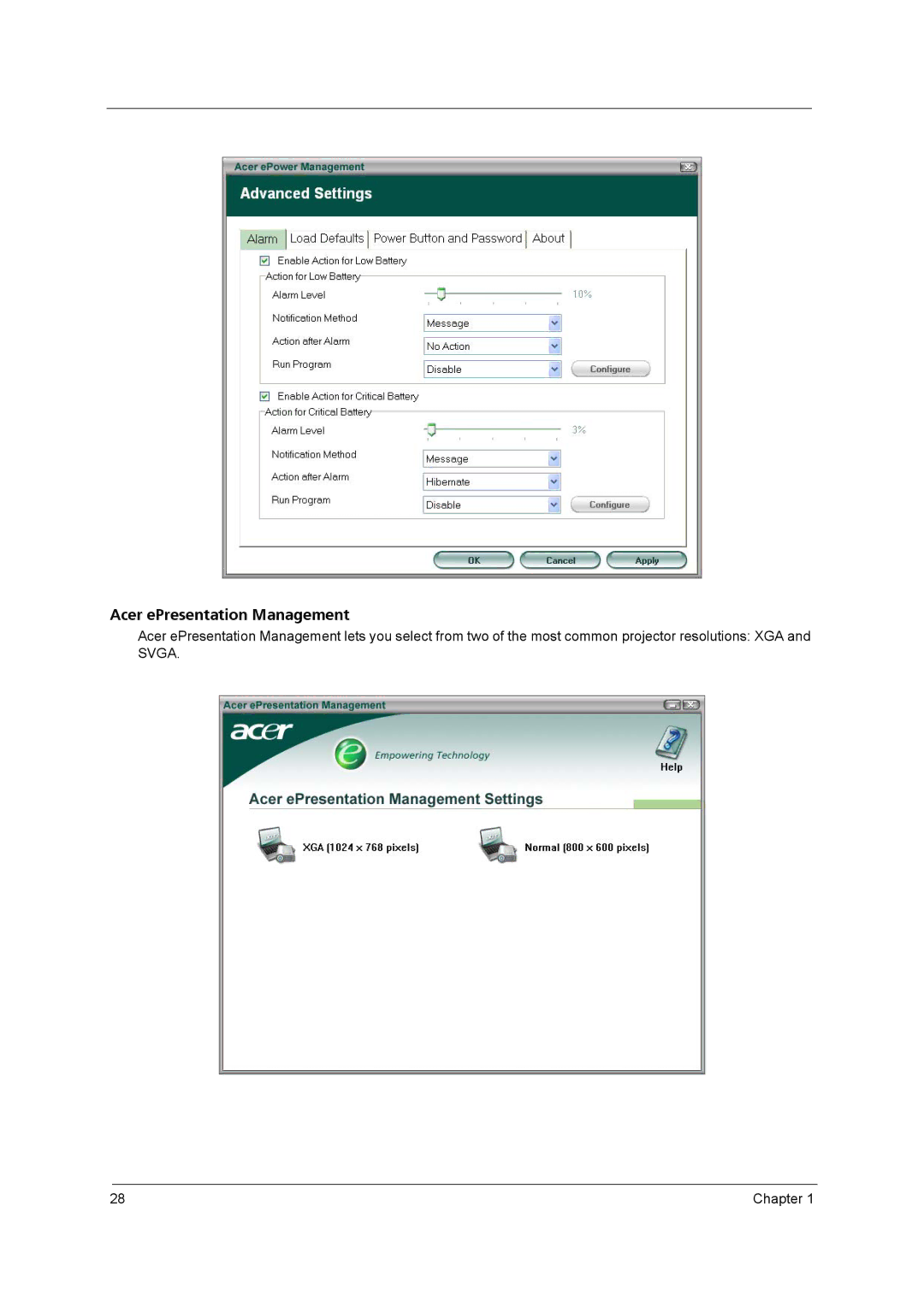 Acer 2420 manual Acer ePresentation Management 