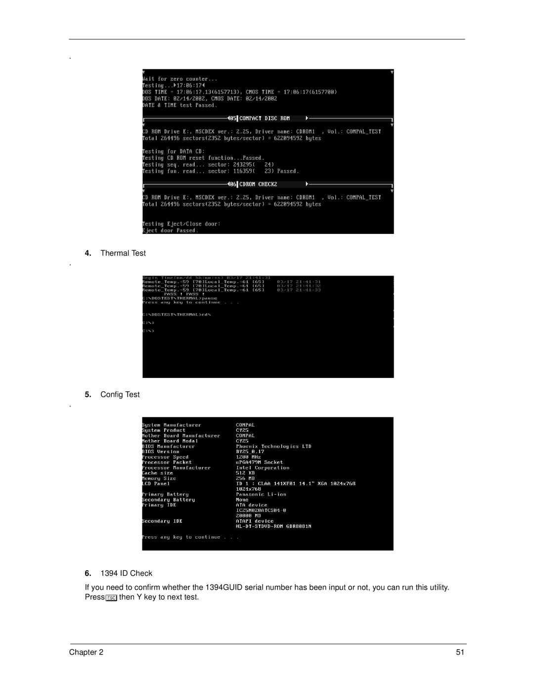 Acer 270 manual Then Y key to next test 