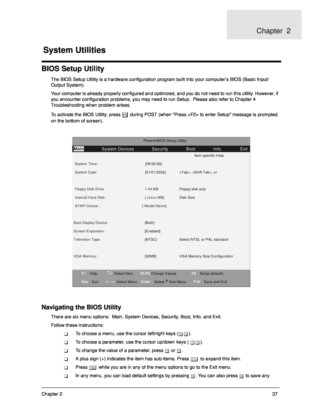 Acer 270 manual System Utilities, BIOS Setup Utility, Chapter 