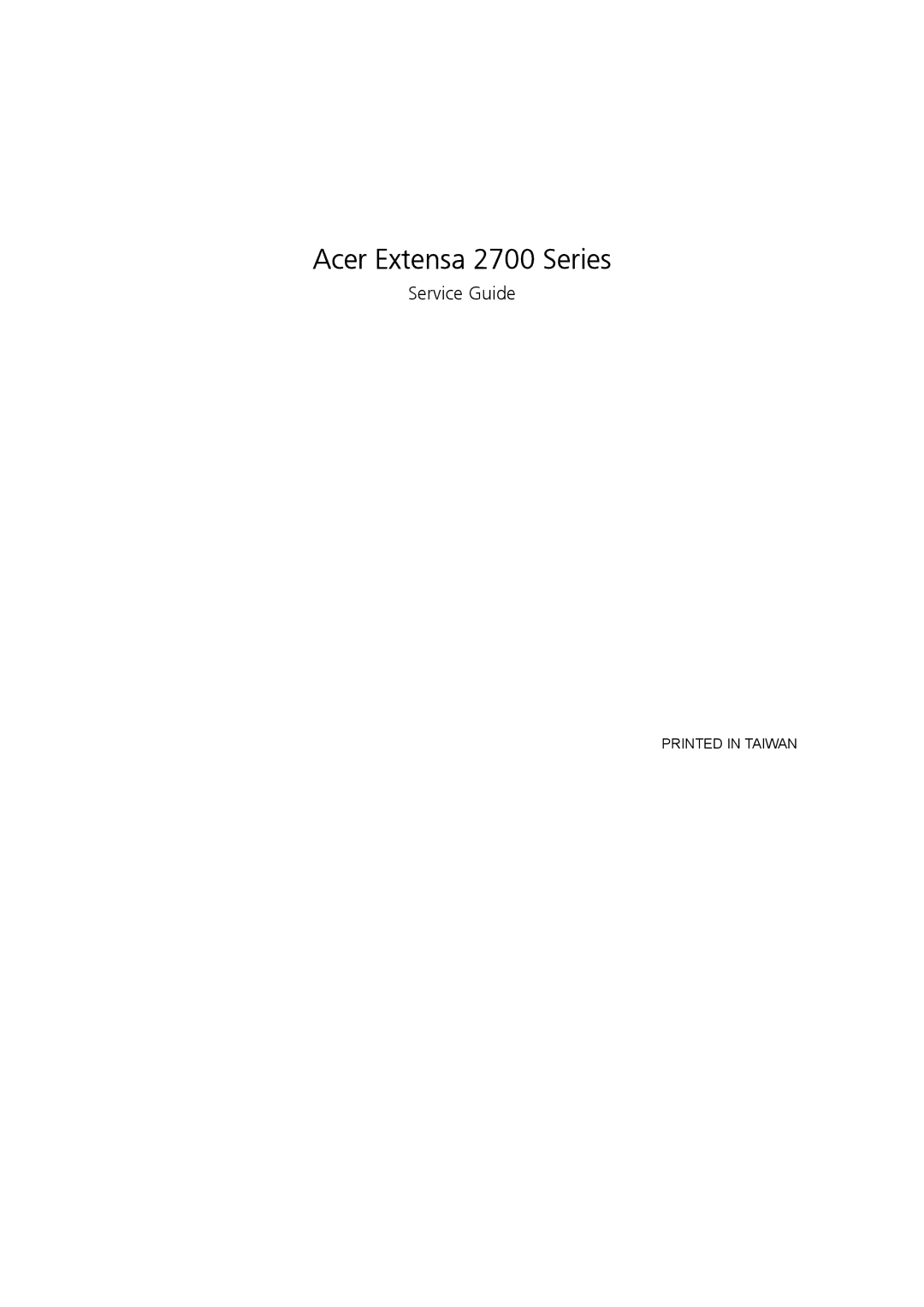 Acer manual Acer Extensa 2700 Series 