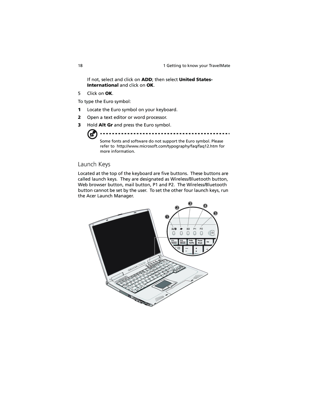 Acer 280 Series, 230 Series manual Launch Keys 