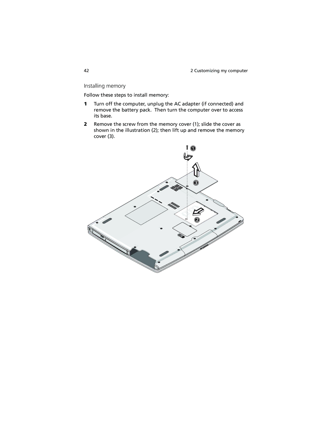 Acer 280 Series, 230 Series manual Installing memory 