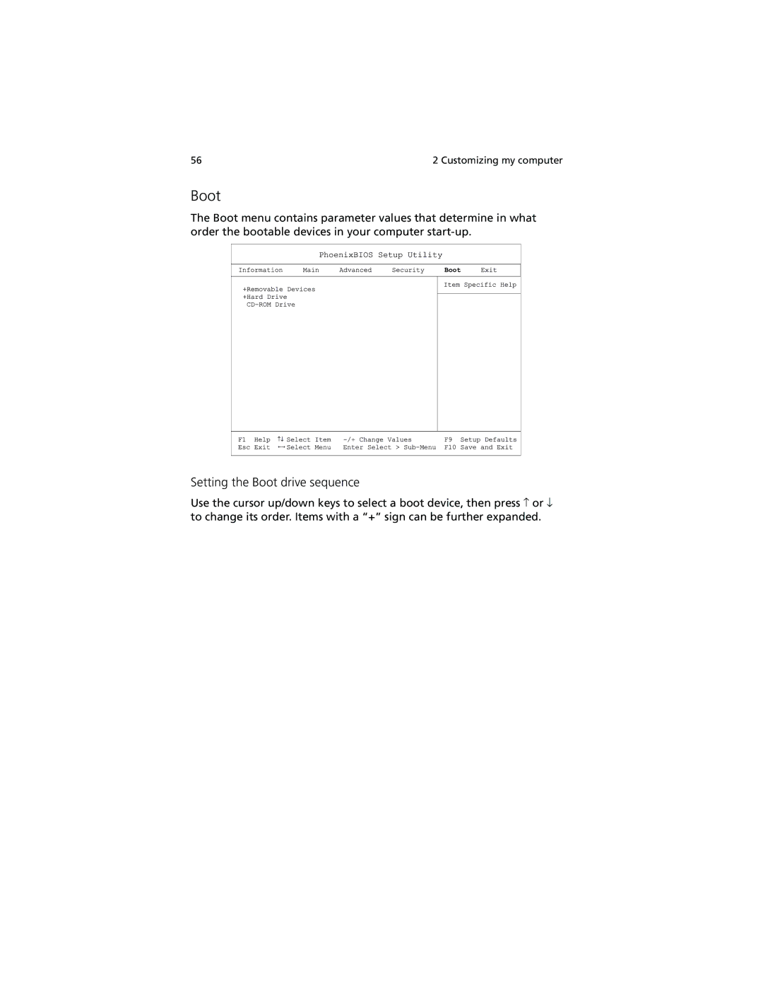 Acer 280 Series, 230 Series manual Setting the Boot drive sequence 