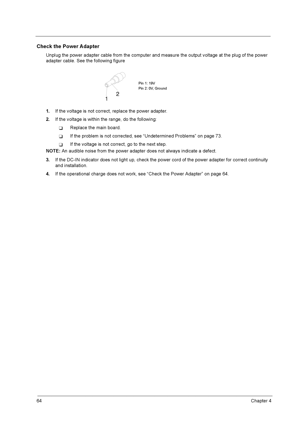 Acer 2900 manual Check the Power Adapter 