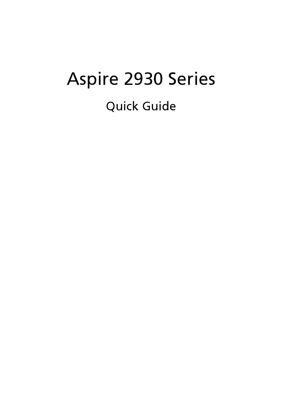 Acer manual Aspire 2930 Series, Quick Guide 