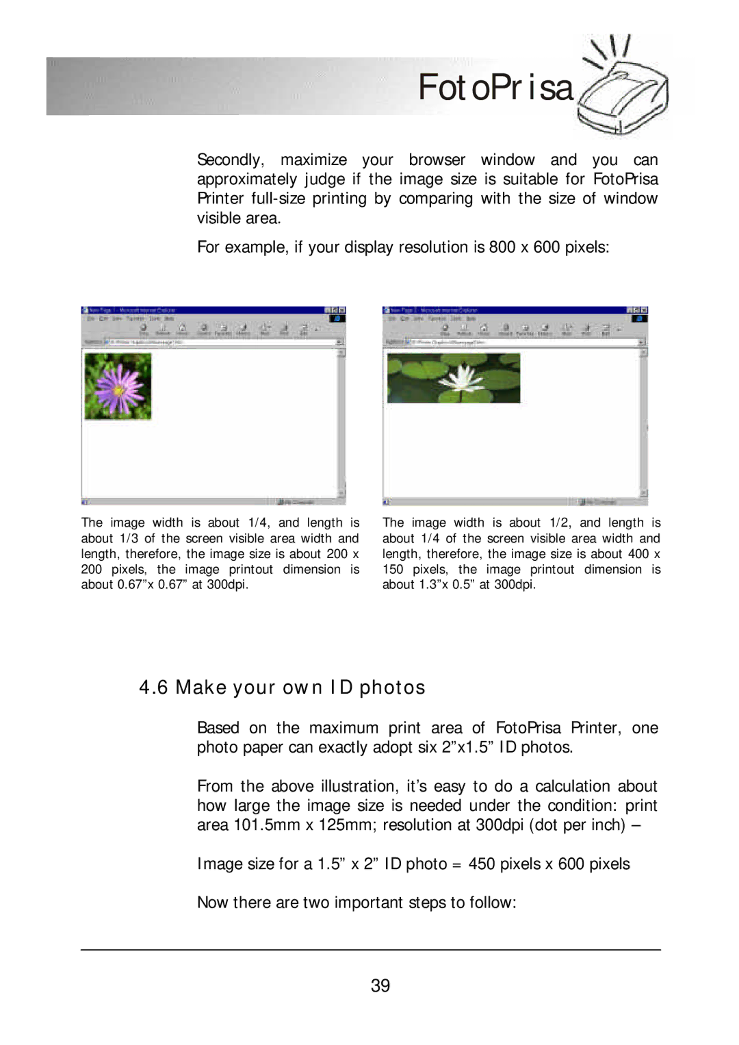 Acer 300P user manual Make your own ID photos 