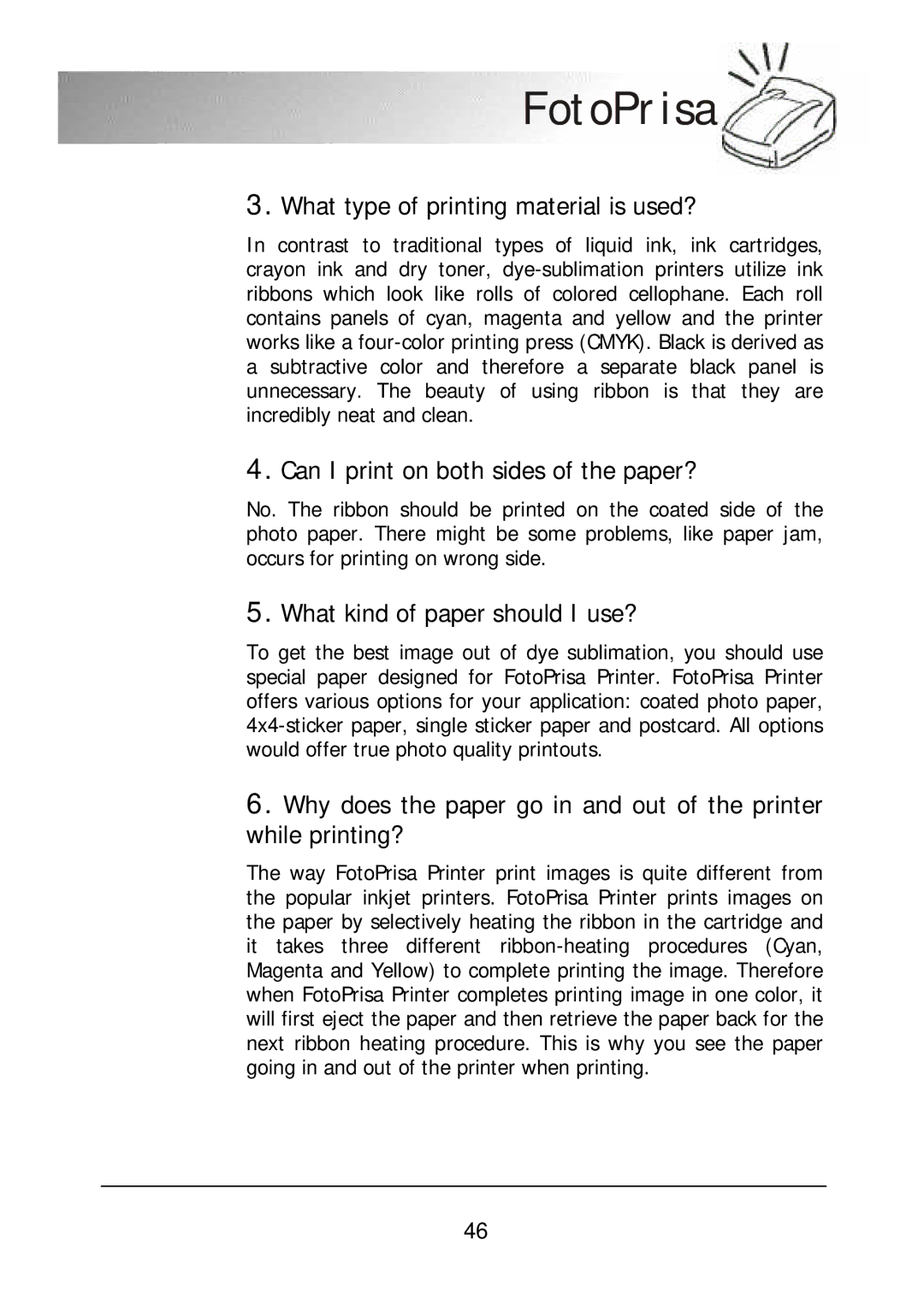 Acer 300P user manual What type of printing material is used?, Can I print on both sides of the paper? 