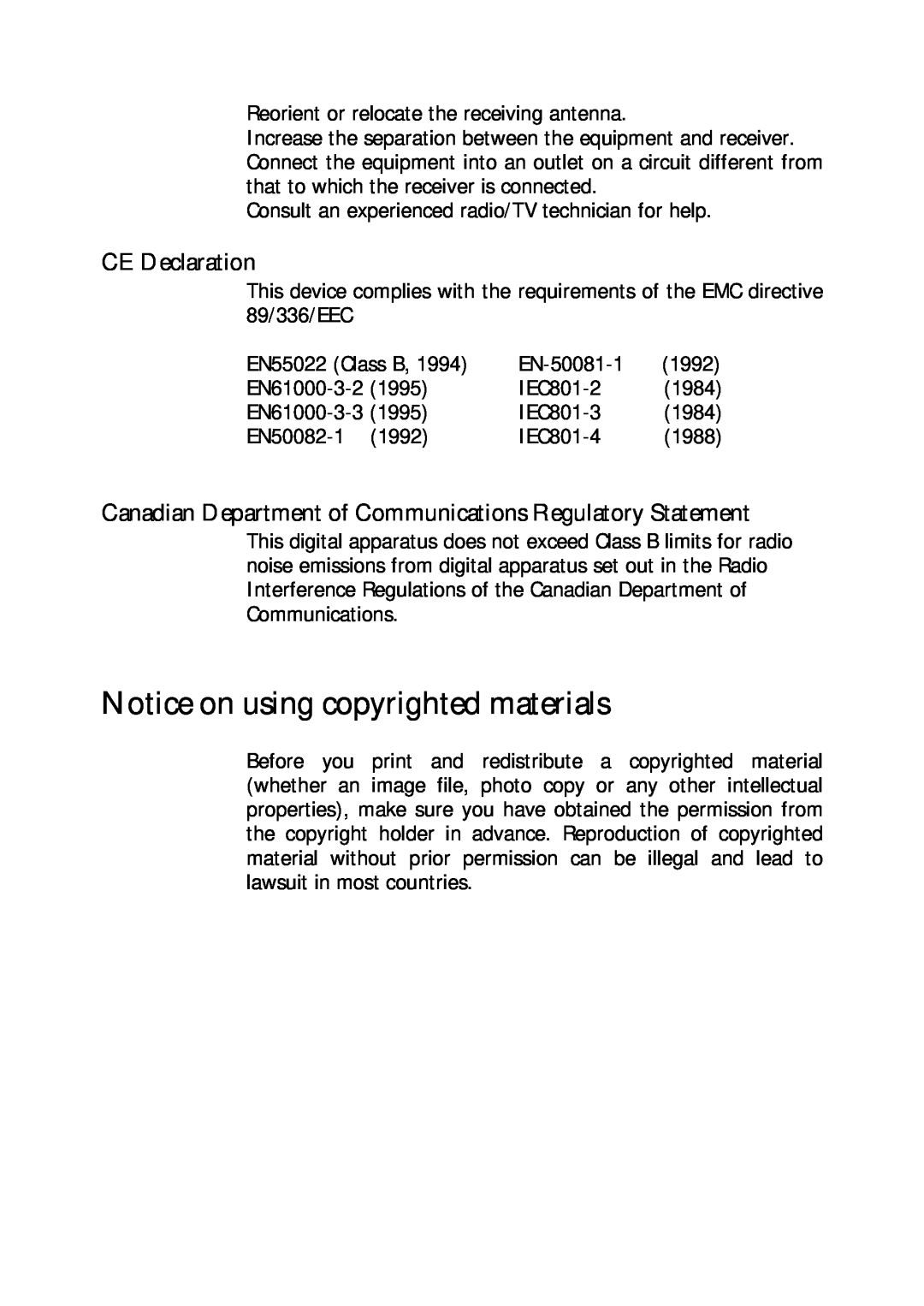 Acer 300P user manual Notice on using copyrighted materials, CE Declaration 