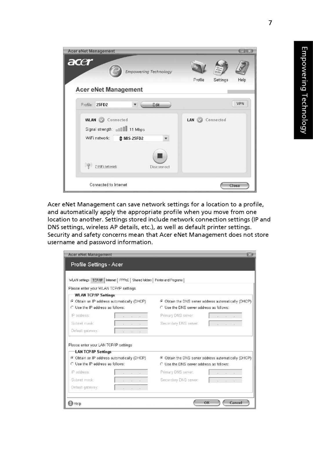 Acer 3010 manual Empowering Technology 