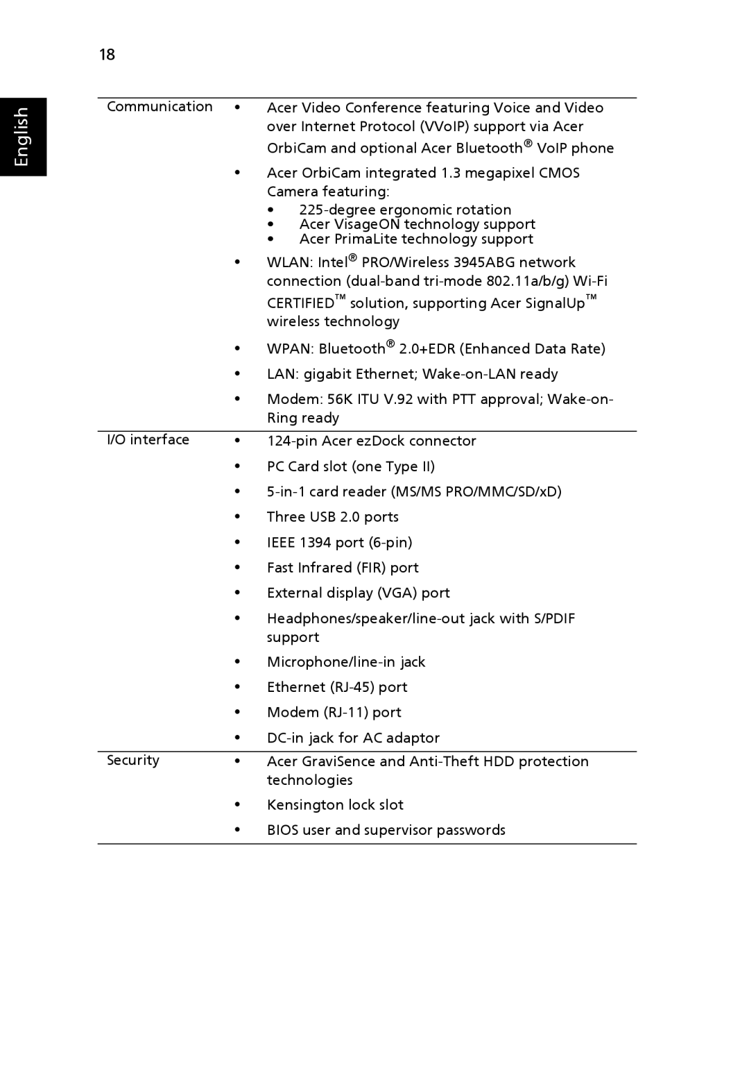 Acer 3010 manual English 