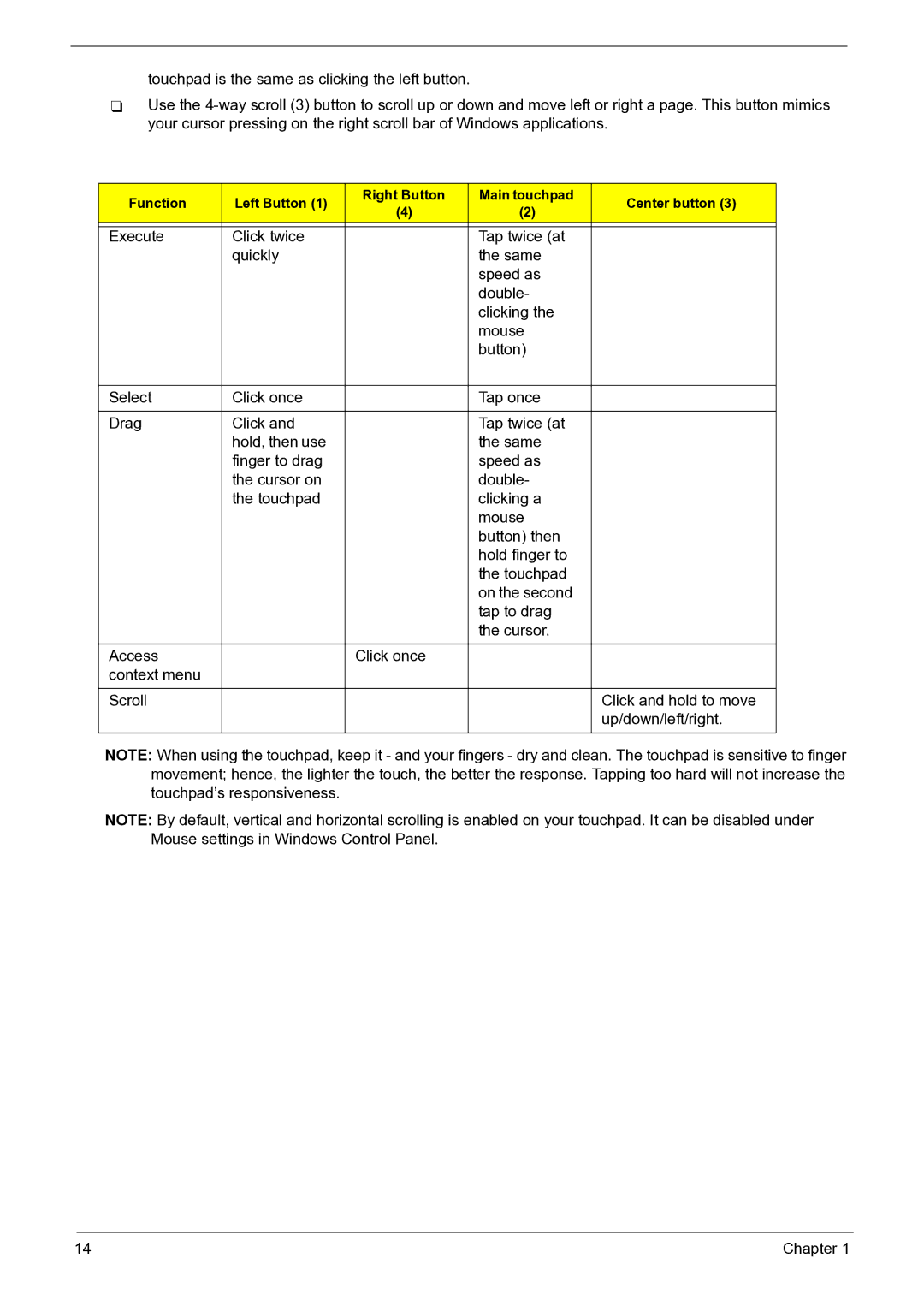 Acer 3050 manual Chapter 