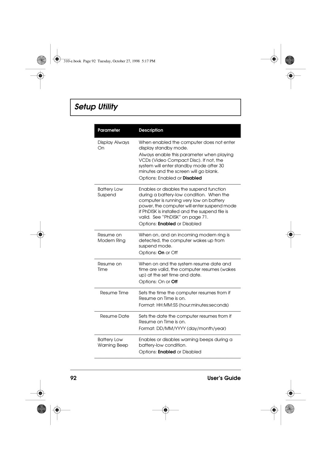 Acer manual 310-e.book Page 92 Tuesday, October 27, 1998 517 PM 