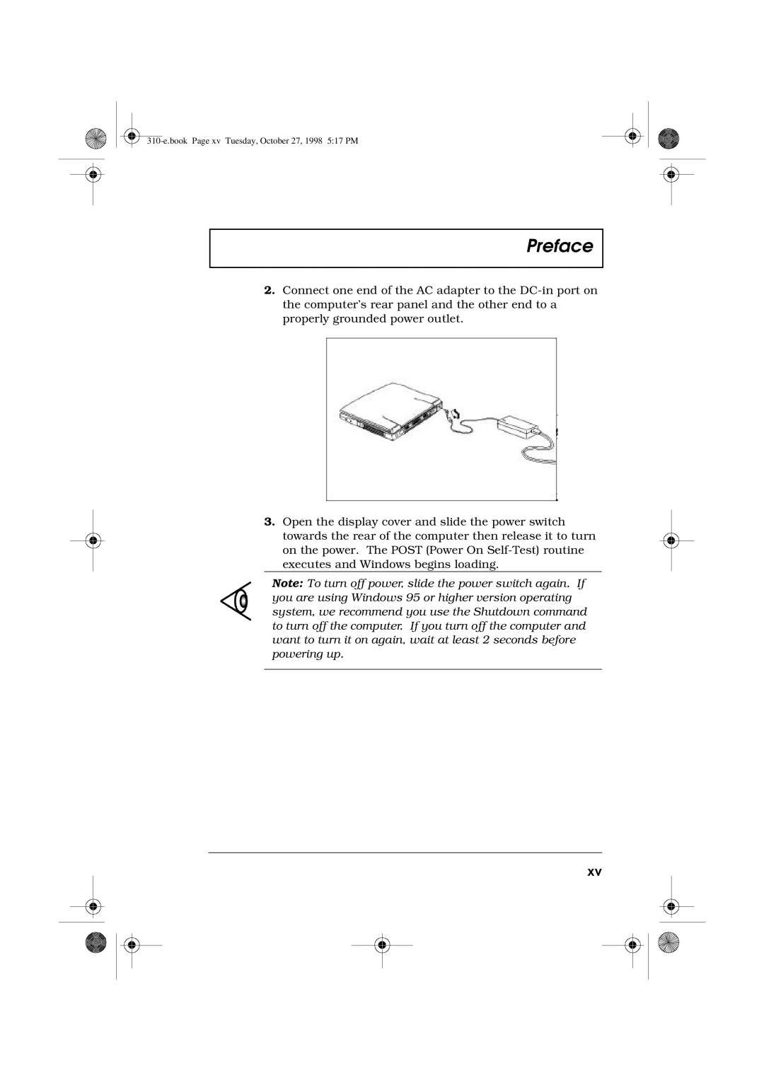 Acer manual 310-e.book Page xv Tuesday, October 27, 1998 517 PM 