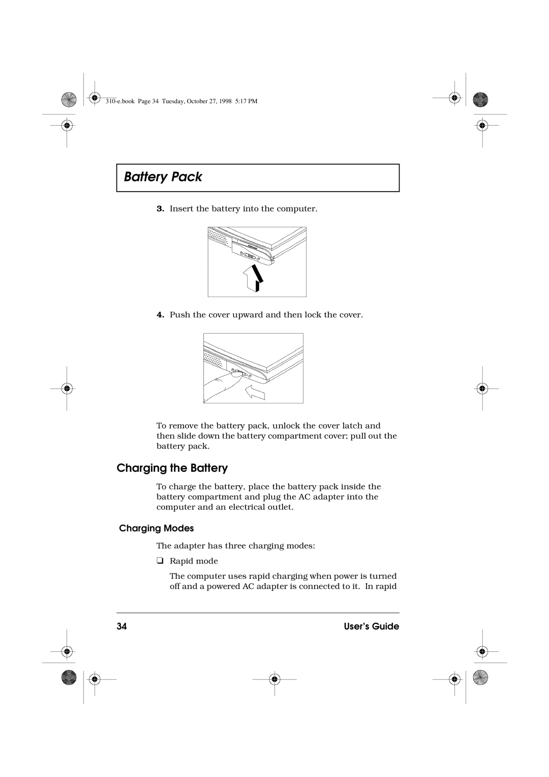 Acer 310 manual Charging the Battery, Charging Modes 