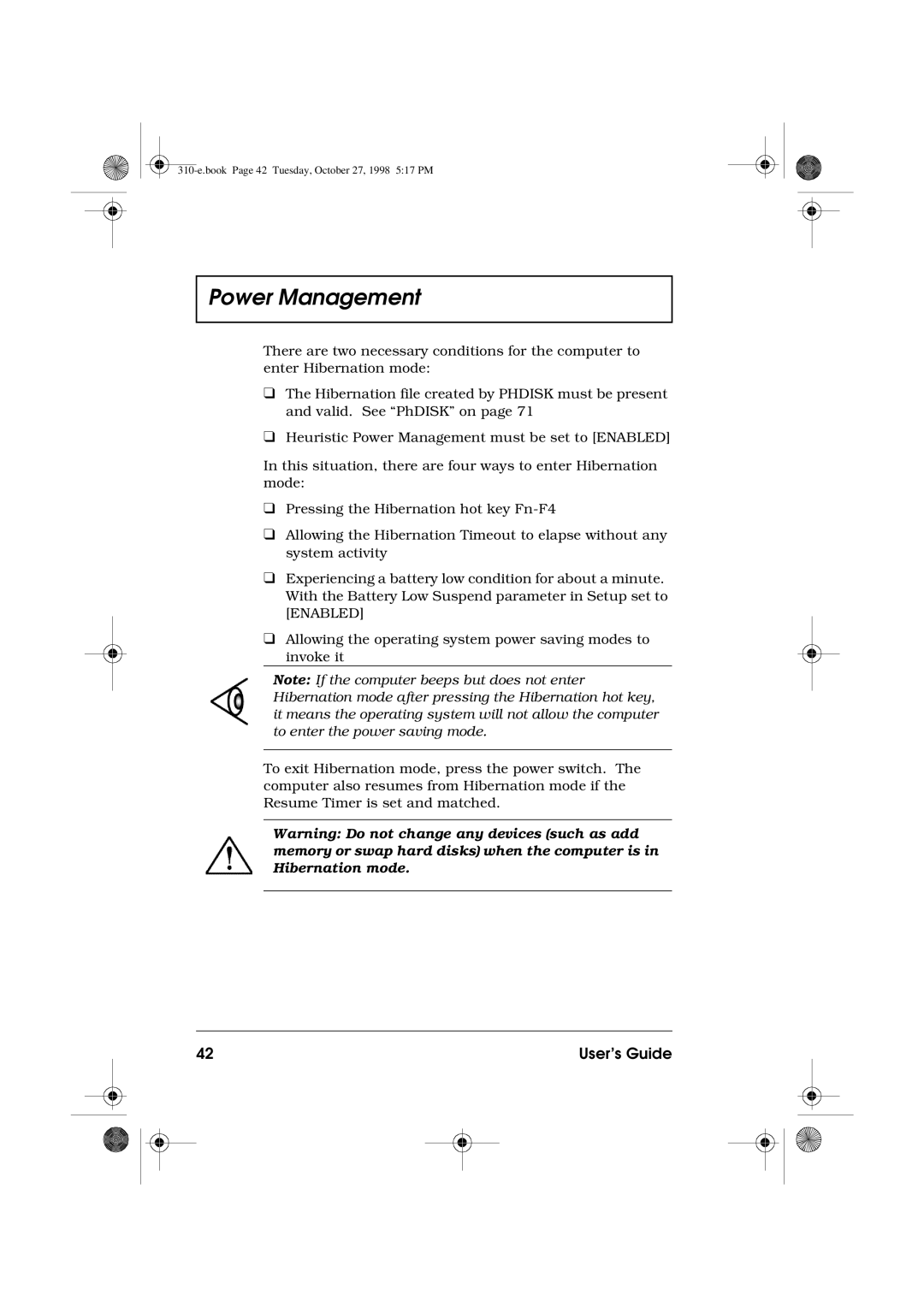 Acer manual 310-e.book Page 42 Tuesday, October 27, 1998 517 PM 