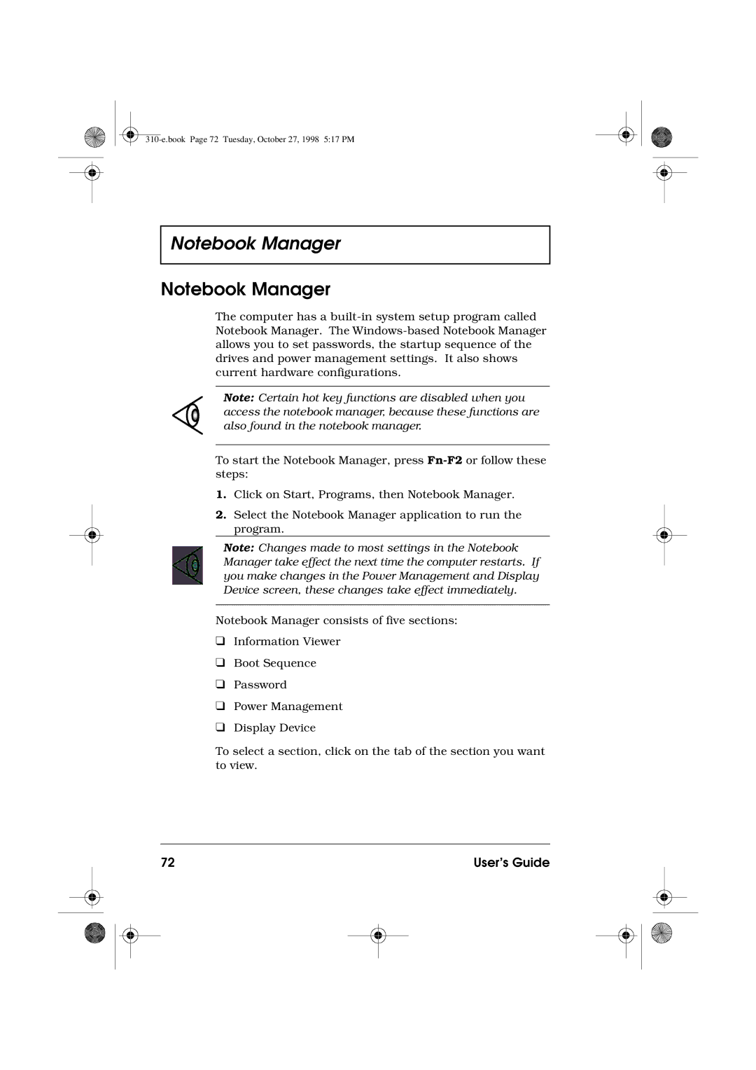 Acer manual 310-e.book Page 72 Tuesday, October 27, 1998 517 PM 