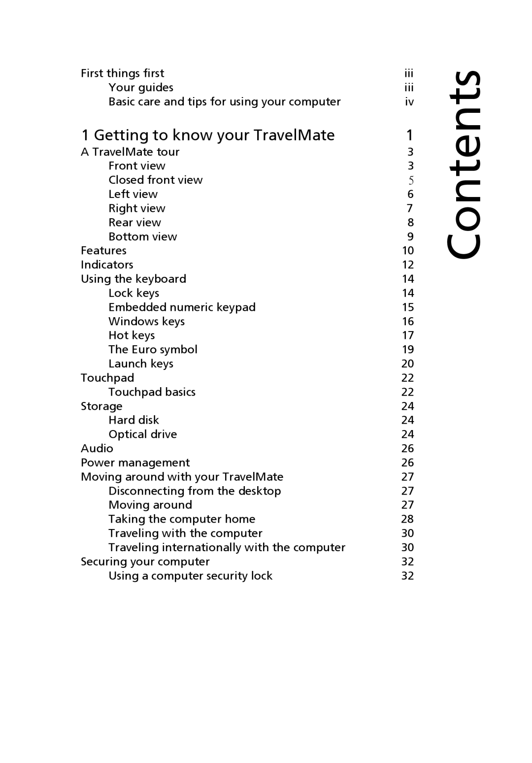 Acer 3200 Series manual Contents 