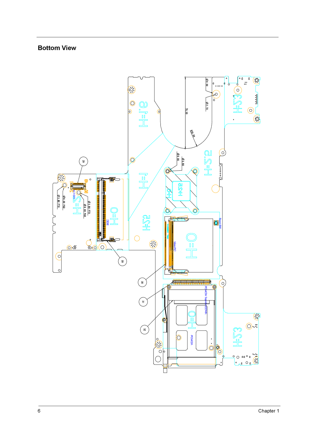 Acer 3200 Series manual Bottom View 