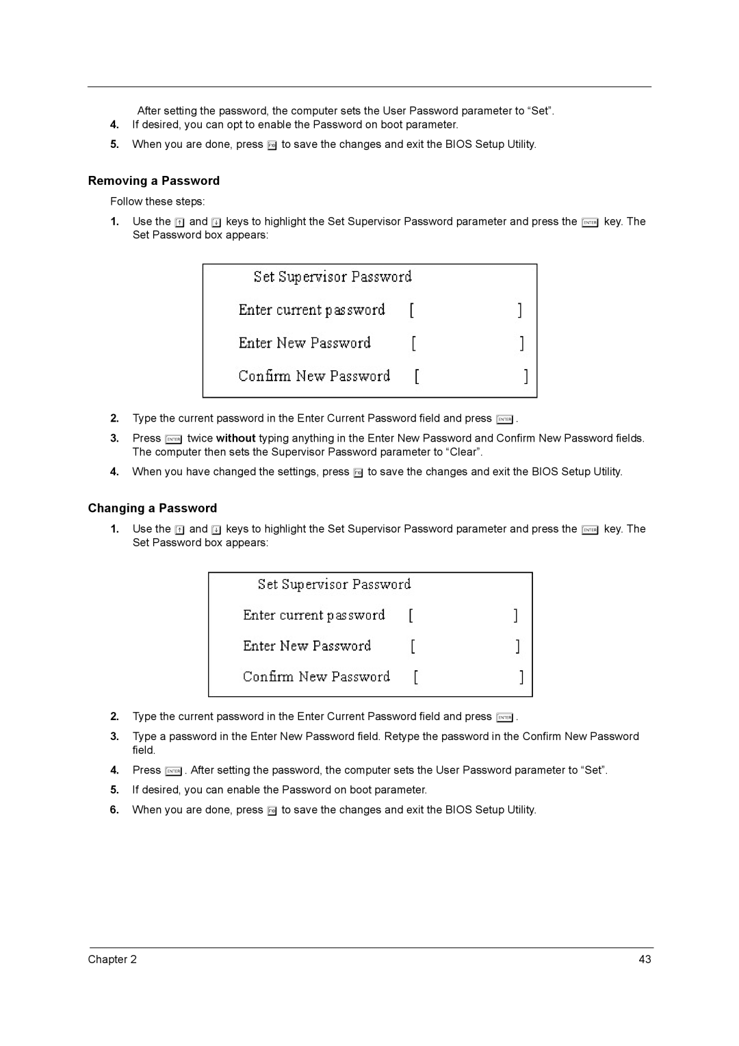 Acer 3200 Series manual Removing a Password 