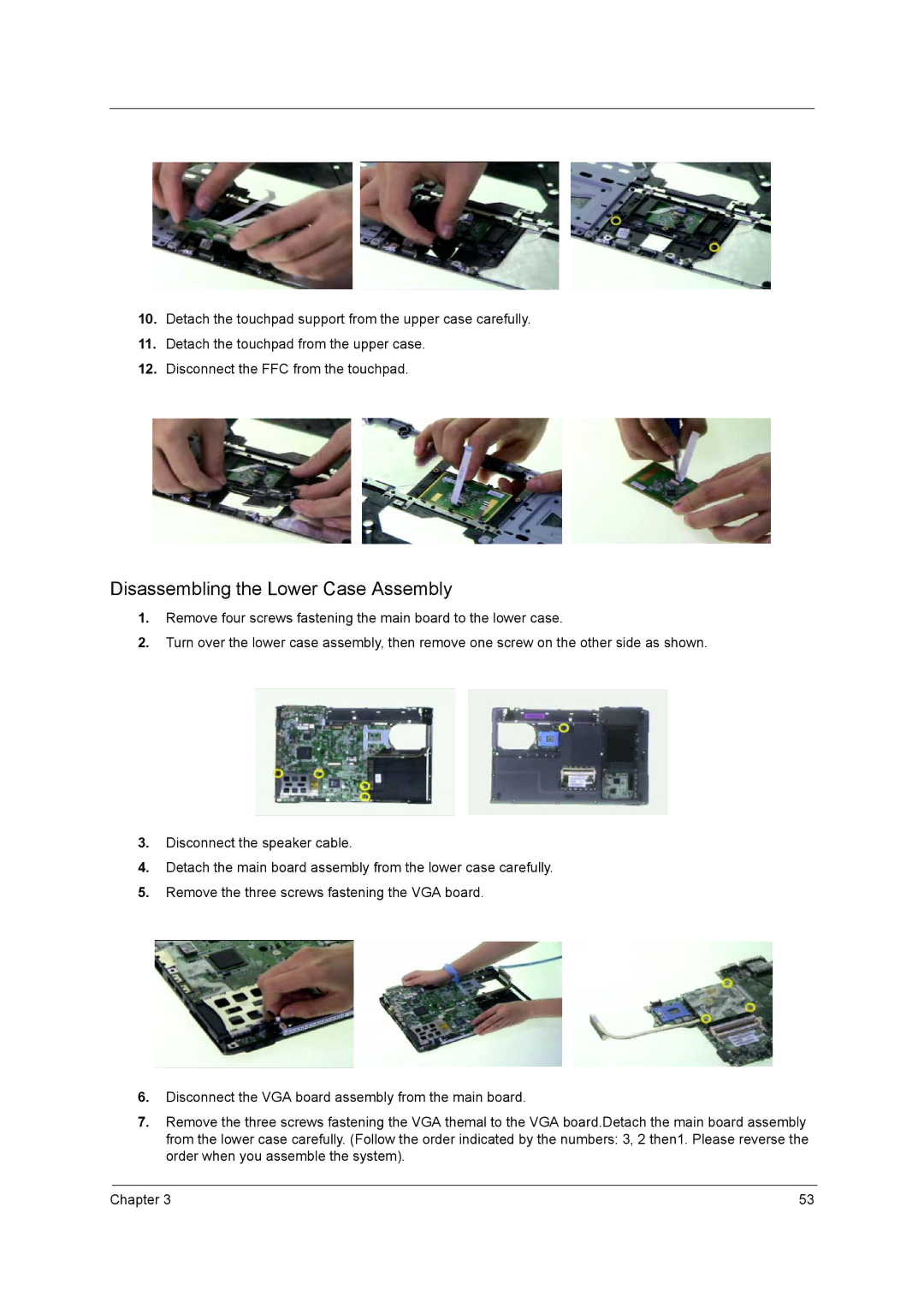 Acer 3210Z manual Disassembling the Lower Case Assembly 