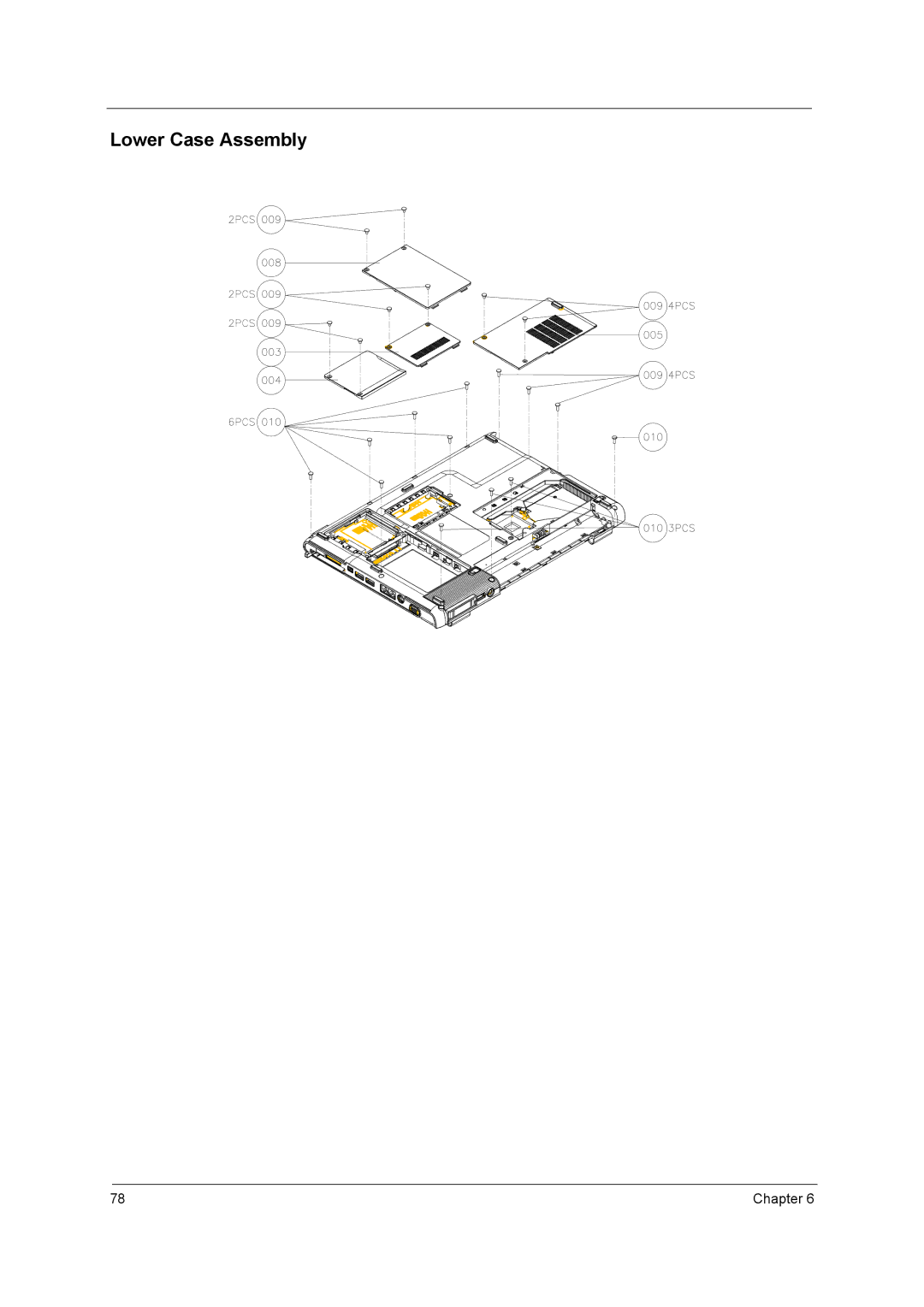 Acer 3210Z manual Lower Case Assembly 