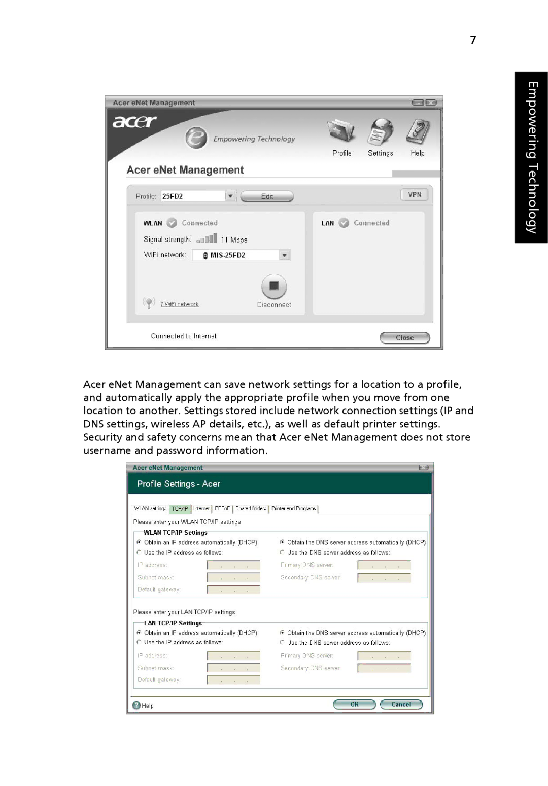 Acer 3280, 3240 manual Empowering Technology 