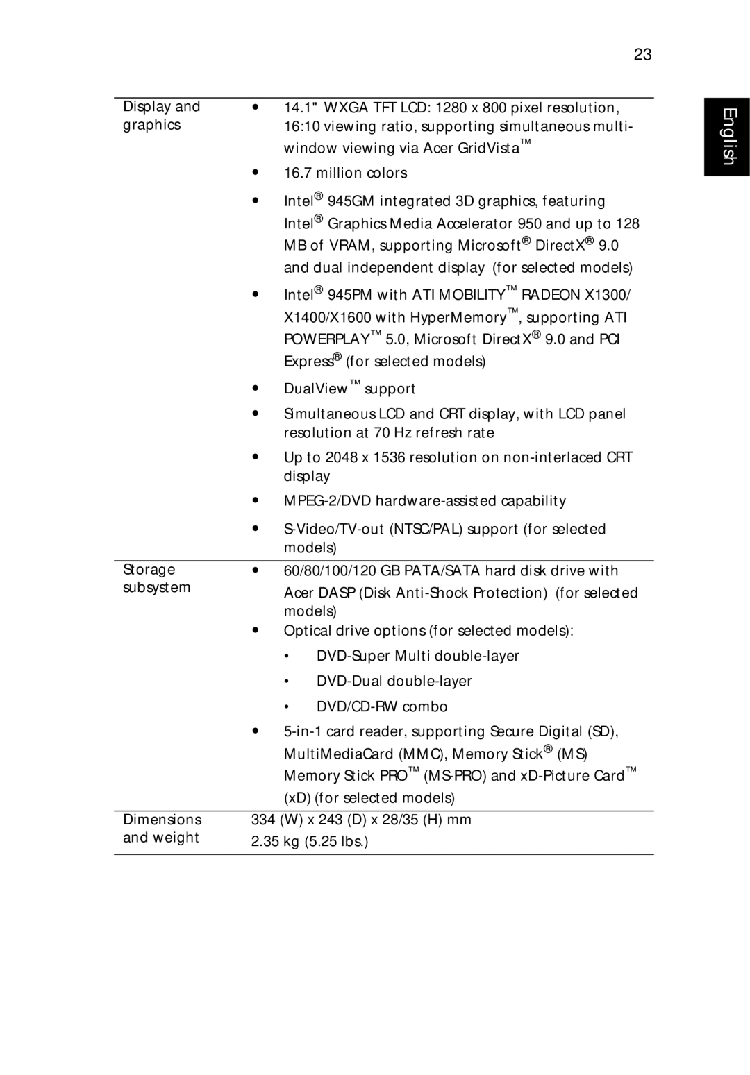 Acer 3290 Series, 3240 Series, 3280 Series manual English 