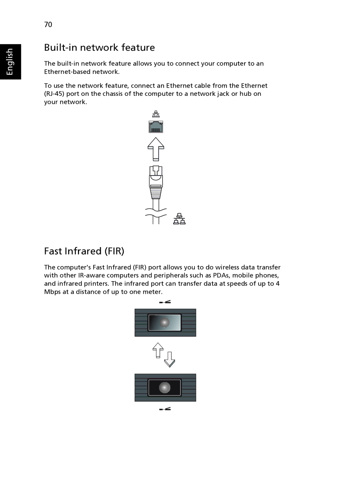 Acer 3280 Series, 3240 Series, 3290 Series manual Built-in network feature, Fast Infrared FIR 