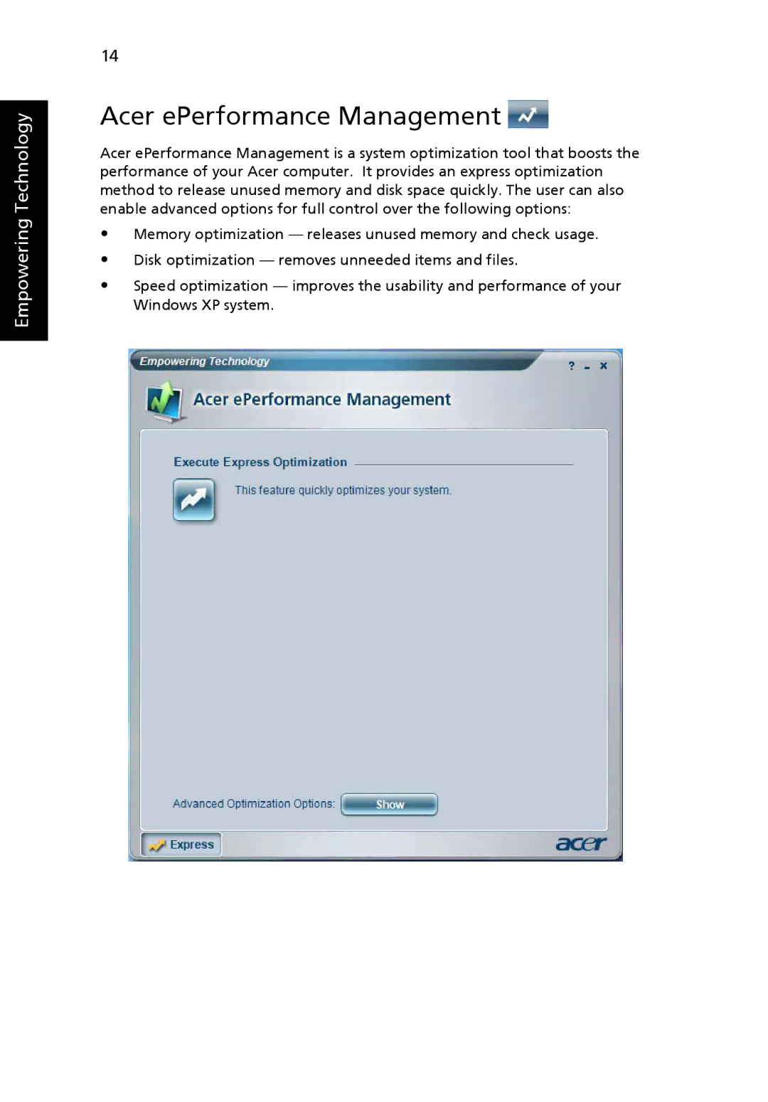 Acer 3250 Series, 2470 Series manual Acer ePerformance Management 