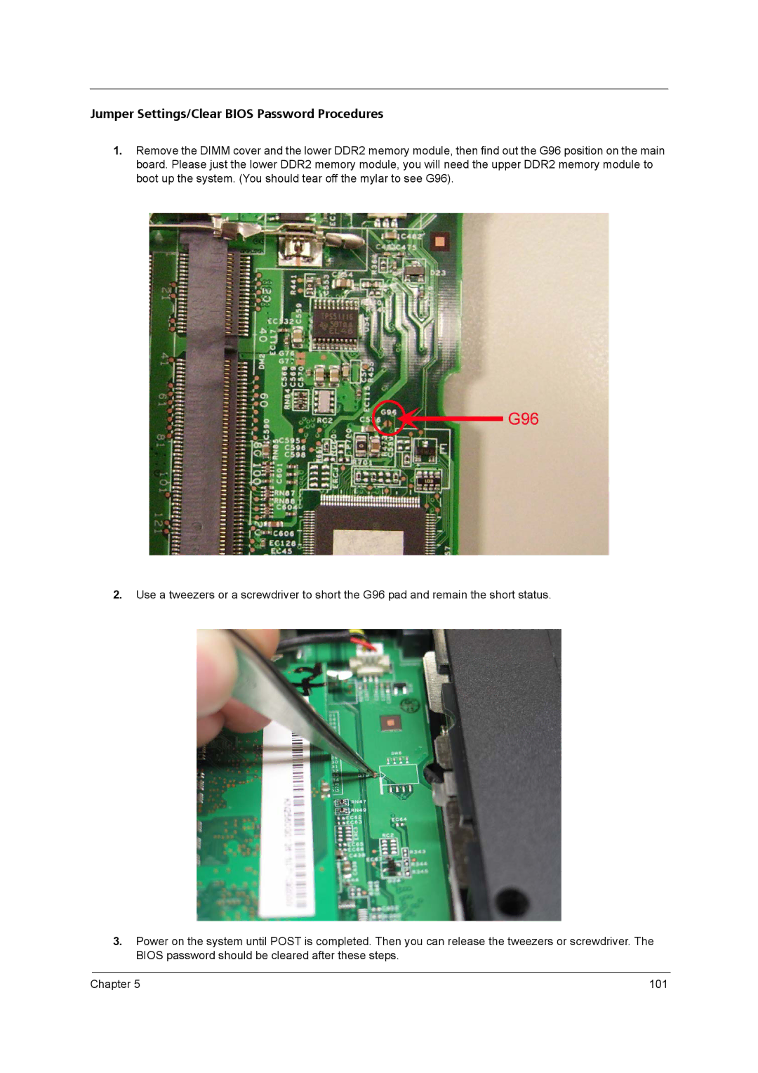 Acer 3250 manual Jumper Settings/Clear Bios Password Procedures 