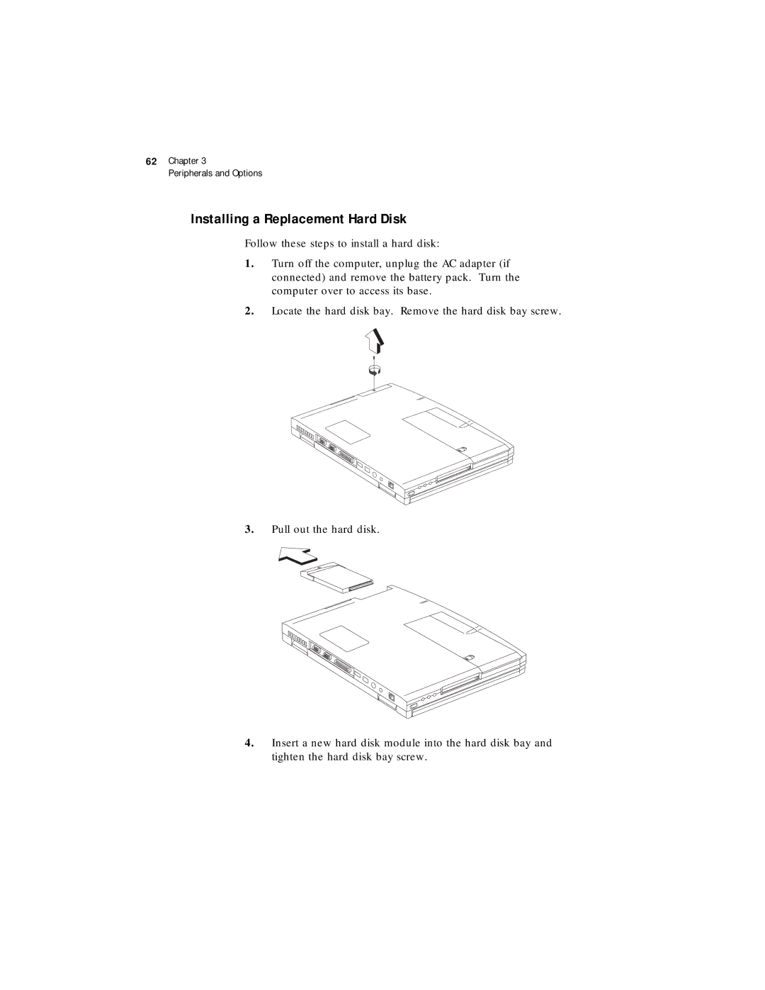 Acer 330 Series manual Installing a Replacement Hard Disk 