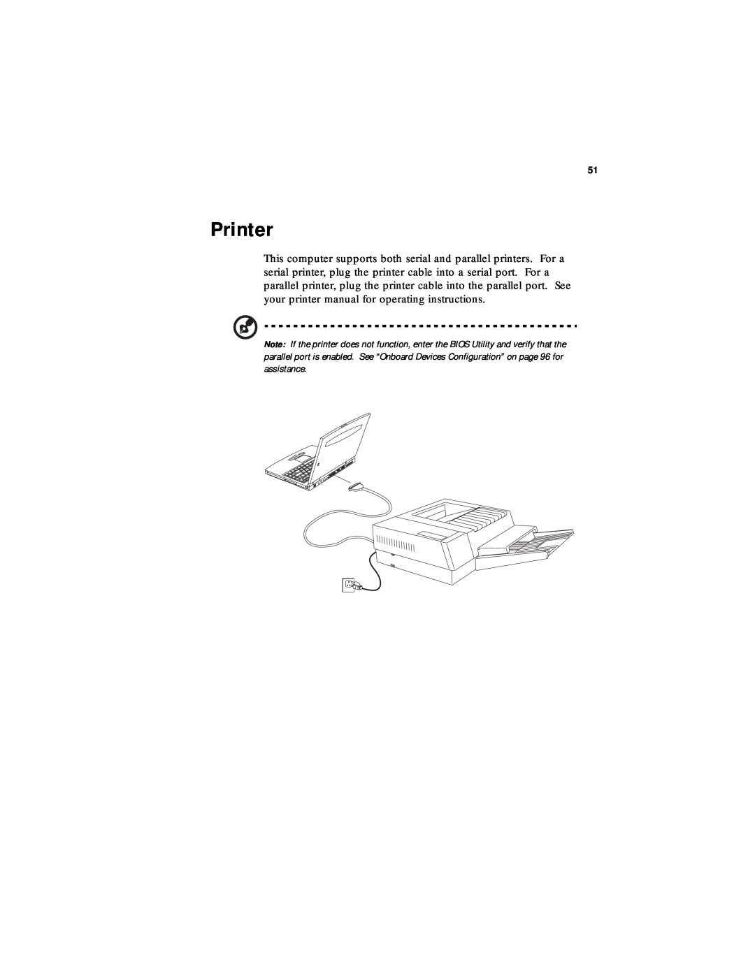 Acer 330 Series manual Printer 