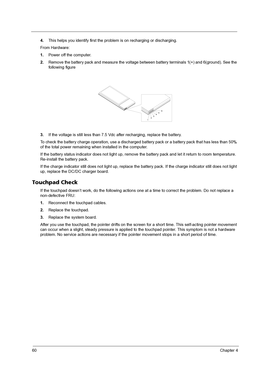 Acer 3300 manual Touchpad Check 