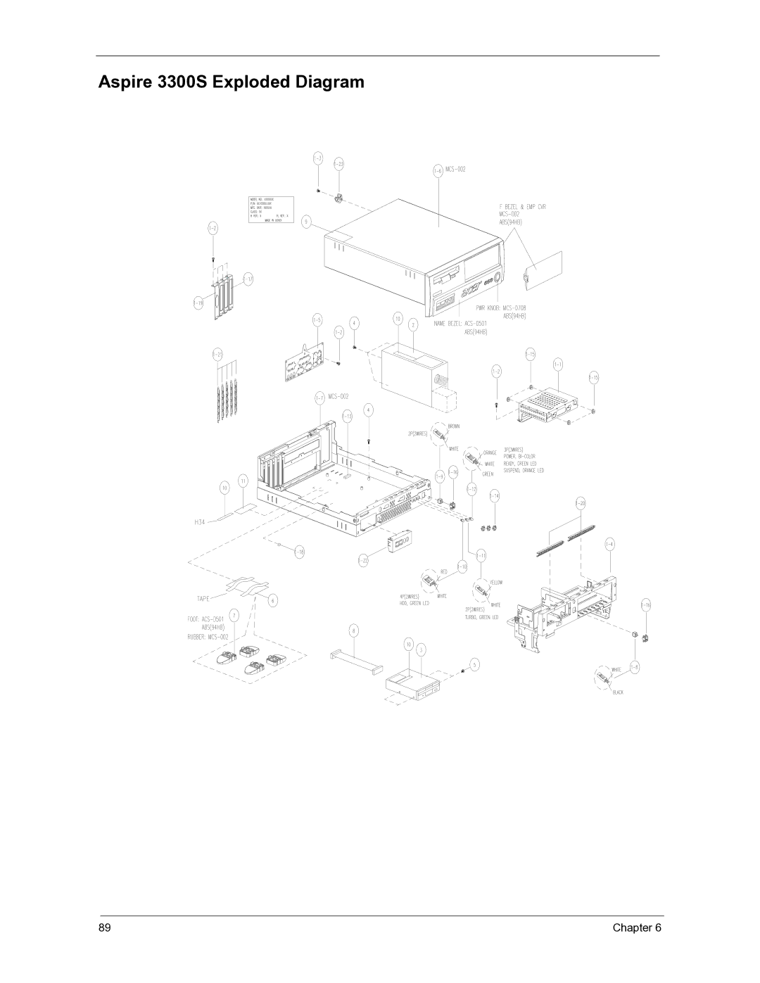 Acer manual Aspire 3300S Exploded Diagram 